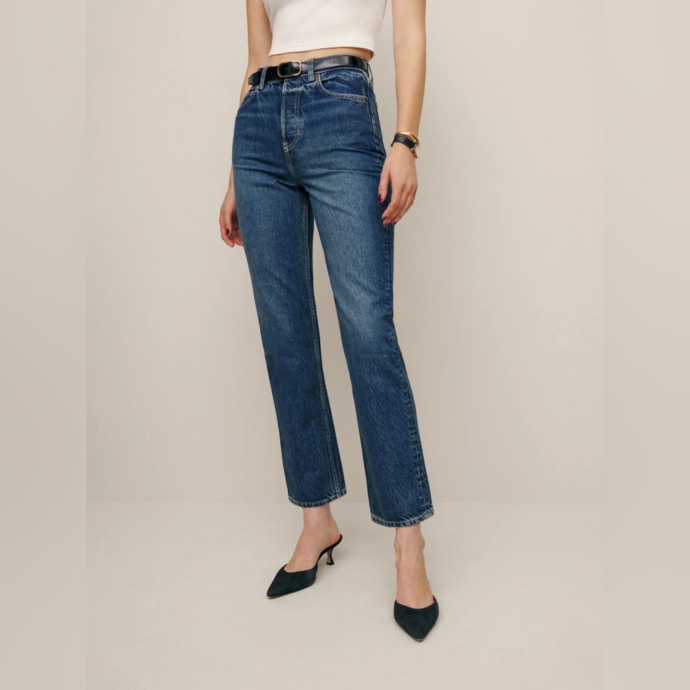 Cynthia High Rise Straight Cropped Jeans